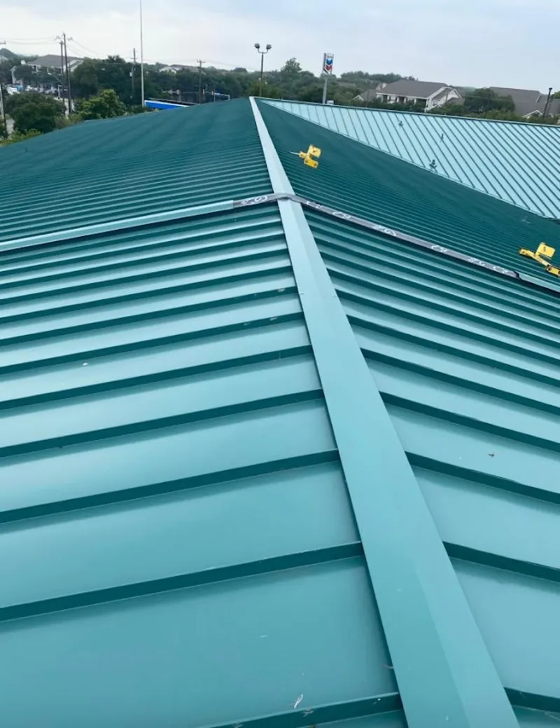 Green commercial metal roof ridge and valley for Metal Roof Repair in Green